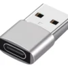 Adaptador Plug Usb Tipo-c Fêmea X Usb Macho Compatível iPhone - Cor Cinza - Produto Novo
