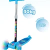 Patinete Infantil 3 Rodas LED Dobrável - Scooter Seguro para Crianças - Cor Azul - Produto Novo