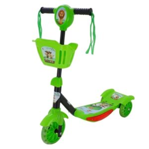 Patinete Infantil de 3 Rodas com Led - Com Luz Led - Música Regulável - DM Toys - Cor Verde - Produto Novo