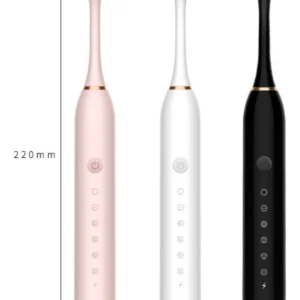 Escova de Dentes Elétrica Ultra-sônica Recarregável - Saúde Bucal Avançada - Cor Branca - Produto Novo