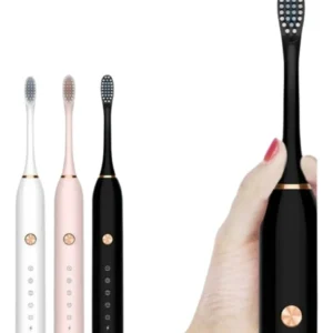 Escova de Dentes Elétrica Ultra-sônica Recarregável - Saúde Bucal Avançada - Cor Preta - Produto Novo