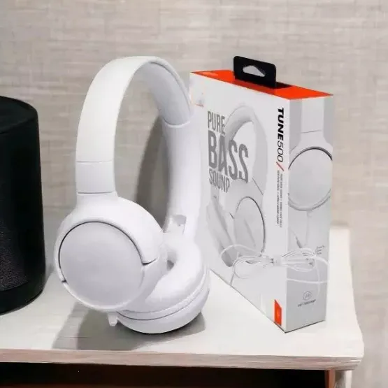 Fone de Ouvido Bluetooth 5.0 - Micro SD - P2 - De Alta Potência - Modelo JBL-JB510 - Cor Branco - Produto Novo
