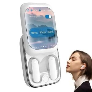 Fone de Ouvido Bluetooth - Sem Fio - Tela Deslizante - Bluetooth 5.4, - IPX6 - Cor Branco - Produto Novo